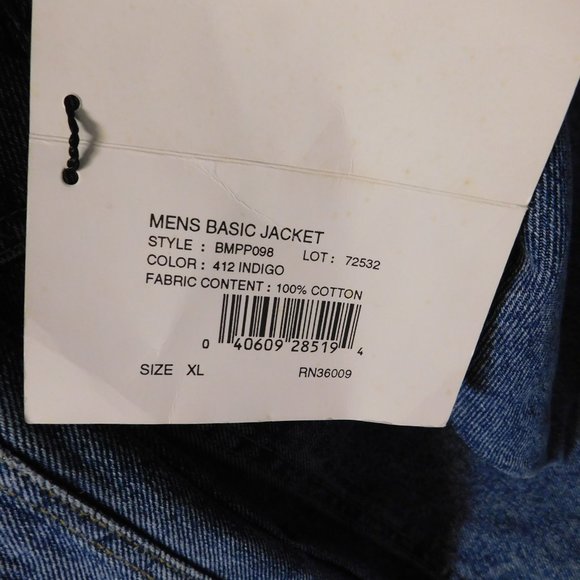 Vintage Calvin Klein Jean Jacket Size XL with DOC ROCK Patch NEW With TAGS - Picture 10 of 11